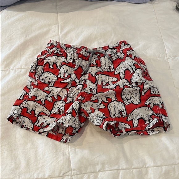 Vilebrequin Moorea Red Polar Bear Men's Swim Trunks.